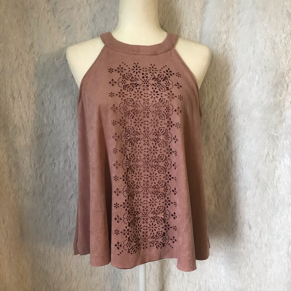 CLOVER & SCOUT Pinkish Mauve Tank Top with Cut Out - Picture 1 of 4